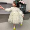 Vestido de Princesa para Niña Primavera 2026 Estilo Nuevo Niña Pequeña Bebé Malla Falda Abullonada Vestido Infantil Primavera y Otoño