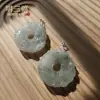 Colgante de Plata S925 Verde Tianshan de Xinjiang con Patrón Floral, Colgante de Paz Verde Tianshan, Hebilla de Paz Ruyi de Doble Cara Colgante de Jade Venta al por Mayor