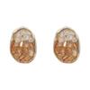 Aretes de Imitación de Cristal Color Mar Naranja, Aretes Estilo Chanel, Aretes de Color Champaña para Verano, Joyería con Aguja de Plata 925, Elementos Geométricos