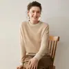 Suéter de cachemira a rayas para mujer, 26 nuevo estilo otoño/invierno, de manga larga, corte holgado, top de cuello redondo, prenda de punto corta versátil