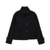 Venta al por mayor transfronteriza 2026 Moda europea y americana casual holgado de un solo botón con cuello mao abrigo de lana para mujer B22678