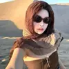 Bufanda de Estilo Étnico Retro Pañuelo para la Cabeza de Lino Plegado Estilo Páramo 2026 Nuevo Pañuelo de Seda del Desierto Chal Artístico Degradado