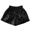 Shorts de couro personalizados Outono e inverno novo cintura alta emagrecimento uma palavra grande tamanho solto botas calças Puleather Wide-leg shorts