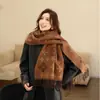 Bufanda de Lana Suave y Amigable con la Piel para Mujer, Nueva para Otoño/Invierno, Engrosada, a Cuadros, con Borlas, Atractiva, Versátil, Calentador de Cuello, para Viajes Diarios, Cálida