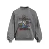 Moletom com Gola Redonda Solto Flor Frita em Água Estilo Rua Americano Masculino Primavera/Outono Estilo Estampa de Personagem Graffiti Casual Roupa Esportiva