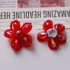 Lujo Ligero Elegante Diseño Nicho Gota de Agua Roja Flor Hecho a Mano Trenzado Adorno para la Cabeza Aretes Aretes Accesorios de Joyería DIY