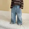 Jeans Largos Infantis, Calças de Pernas Largas para Meninas, Roupa de Outono para Meninos, Novos Calças Longas Casuais de Primavera e Outono 2026 para Bebês
