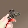 Pinza de Garra Pequeña con Pedrería Avanzada para Mujer Nuevo Llegada Negro Gun Metal Pinza para el Cabello Nicho Metal Pinza para el Cabello Flequillo Cabello Suelto Adorno para la Cabeza