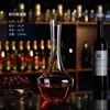 Decantador de vino de cristal sin plomo decantador de vino estilo europeo sin pie rayado grabado veta de martillo diagonal decantador de vino decantador de vino