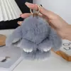 Adorno Colgante de Peluche Imitación Piel de Conejo Lindo Conejo Llavero para Coche Accesorio Colgante de Muñeco de Conejo de Orejas Caídas