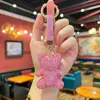 Nuevo producto creativo: llavero de oso de dibujos animados con pedrería de arcilla, brillante con diamantes, lindo accesorio de oso, pequeño colgante para bolsos de mujer