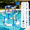 Cesta de Basquete Aquático 2 em 1 Infantil Transfronteiriça Interação Pai-Filho Cesta de Arremesso de Basquete Aquático Brinquedo de Brincar na Água Esportes ao Ar Livre