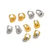 Pendientes de acero inoxidable de doble aro de moda personalizados transfronterizos, pendientes de aro simples y versátiles de oro de 18 quilates con diseño de cuadrado hueco, que conservan el color