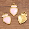 4 Colores 17x26mm Acero Inoxidable Dorado Corona Goteante Corazón Colgante Colgante Retro Collar Pulsera Accesorios