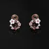 B403 Placa de Incienso para Mosquitos Clip para Oreja Sin Agujeros en las Orejas Pendientes Colgantes de Flor de Perla Pendientes de Lazo Orejas s925 Aguja de Tremella