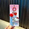 Chaveiro Gato Morango Desenho Animado Gatinho Pingente de Bolsa Lanyard de Celular Fofo Pingente para Chaveiro de Carro Pequeno Presente