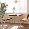 Mesa de Jantar de Madeira Maciça Retrô Apartamento Pequeno Nórdico Japonês Combinação de Mesa e Cadeiras para Jantar Casa Mesa Retangular Móveis de Toras
