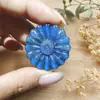 Labradorita natural de alto brillo pequeña margarita girasol Ankh pieza tallada piedra en bruto piedra lunar accesorio DIY colgante