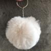 Llavero con Pom-Pom de Piel Sintética de Conejo de 8 cm Cadena Accesorio Bola de Felpa de 8 cm Bola de Pelo Anillo Accesorio Lindo