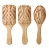 Peine de cojín de aire de bambú, peine grande de bambú para masaje de cabello liso, peine antiestático con bolsa de aire, peine para cabello liso, venta al por mayor de fábrica