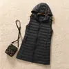 Chaleco de plumón ligero con capucha transfronterizo para mujer, moda otoño e invierno 2026, adecuado para usar por dentro y por fuera, chaleco con forro de plumón de pato blanco cálido