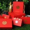 Novo estilo chinês festivo casamento dama de honra Lang acompanhou caixa de presente Novo Design Flip Cover Mão Carregando Presente de Casamento Caixa de Doces