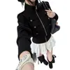 Chaqueta casual estilo vintage coreano para mujer Otoño/Invierno 2026, doble botonadura estilo Napoleón con cuello alto