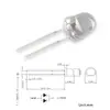 Fabricante de Perlas de Lámpara de Sombrero de Paja de 5 mm de Ultra Brillo Alto Cri>95 Luz Blanca Lámpara de Fotografía de Pata Corta Perla LED Especial