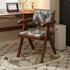 Banqueta de Maquiagem Imitando Madeira Vintage, Cadeira Simples Retrô Chandigarh, Cadeira para Penteadeira de Quarto de Meninas com Encosto