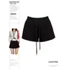 Pantalones Casuales Blancos Vintage de Ala Ancha para Mujer, Novedad Primavera/Verano 2026 de Cintura Alta, Ajustados, Pierna Recta, que Resaltan las Caderas, Shorts