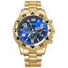 Venta al por mayor de fábrica Explosiones Reloj para hombre Falso Tres Ojos Correa de Acero Reloj de Cuarzo Moda Vidrio Blanco Reloj Digital