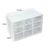 Organizador de Vidrio Transparente para Perlas de Escritorio Estilo Cajón de Nueve Compartimentos, Apilable y Dividido, Caja de Almacenamiento de Perlas para Accesorios de Joyería DIY
