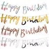 Bandeirola de Aniversário Dourada Cauda de Peixe Feliz Aniversário Bandeirola Decoração Banner Festa de Aniversário Layout Suprimentos
