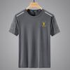 Camiseta masculina de verão de seda de gelo de manga curta camiseta masculina solta com gola redonda de meia manga plus size simples para todos os homens top de secagem rápida