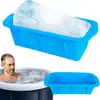 Molde Plegable de Silicona para Cubitos de Hielo con Tapa, Cubitera Rectangular, Baño de Hielo, Charola de Hielo Extra Grande - El Más Vendido Transfronterizo de Amazon