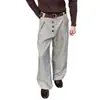 Pantalones anchos de botones con estampado de pata de gallo vintage para hombre, modernos y elegantes con un toque de alta gama, versátiles, estilo old money, pantalones largos sueltos y fluidos