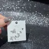 Nuevo Conjunto de Aretes de Múltiples Piezas, Aretes de Mariposa, Circonita Súper Brillante, Galvanizado Ecológico, Aguja de Plata S925, Moda de Invierno