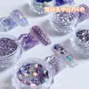 Explosivo Glitter Color Púrpura Lavanda Polvo de Brillo Polarizado Estilo Coreano Tendencia Púrpura Romántico Brillo para Uñas Explosivo Glitter