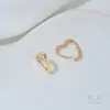 Pendientes de Corazón Color Melocotón Rellenos de Oro de 14K, Pendientes de Corazón de Color Ecológicos, Ganchos Franceses para Orejas, Pendientes de Moda Hechos a Mano para Bricolaje de Celebridades de Internet