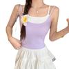 Camisola de Seda Helada Color Block de Imitación de Dos Piezas con Almohadillas en el Pecho para Mujer, Top Adelgazante para Chica Sexy, Lencería Dulce Interior y Exterior