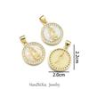 Moda Europea y Americana Transfronteriza Religiosa Cobre Chapado en Oro de 18K Colgante de Ópalo Joyería para Mujer Collar Tianzhu Virgen María