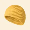 Gorro de Tricô Preto Unissex com Núcleo de Fio Elástico de Alta Elasticidade, Gorro de Tricô Liso, Circunferência da Cabeça Grande, Efeito Emagrecedor do Rosto, Touca