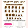 Unhas Europeias e Americanas Simples Usáveis Rosa Francês Cor Contrastante Conjunto para Mãos e Pés Unhas Postiças Produtos para Unhas Removíveis Atacado Transfronteiriço