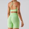 Sutiã Esportivo Costas Cruzadas Lindo Sem Costura para Mulheres À Prova de Impacto Push-Up Colete de Yoga Sutiã Fitness Corrida Secagem Rápida Roupas de Yoga