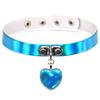 Moda Harajuku Soft Girl Couro Laser Colar AliExpress Mais Vendido Coração de Pêssego Amor Cinto de Pescoço Colar Feminino Clavícula Curto