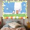Telón de Fondo para Fotos Lindo Estilo Ins Ilustración Femenina Decoración de Habitación Mesita de Noche Dormitorio Tela Colgante de Pared para Transmisión en Vivo