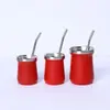 Copo térmico para cerveja em aço inoxidável 304 sul-americano, com canudo de camada dupla, ideal para viagens e atividades ao ar livre. Perfeito para café e chá mate.