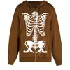 2022 Amazon Suéter Caliente con Cremallera de Calavera Ropa Urbana Moda Talla Grande Abrigo Moda Masculina Casual Suéter Oversize