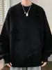 Suéter Personalizado com Gola Redonda para Homens, Marca Tendência Outono e Inverno, Tricô Soltinho Estiloso, Jaqueta Suéter Estilo Preguiçoso Retrô Japonês