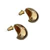 Fiebre Coreana Mismo Estilo Oval Semicírculo Grueso Japonés y Coreano Hueco Brillante Metal Frijol Pendientes Pendientes Largos en Forma de Gota para Mujeres